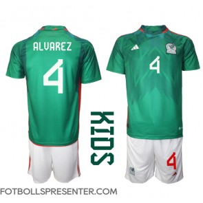 Mexiko Edson Alvarez #4 Hemmatröja Barn VM 2022 Kortärmad (+ korta byxor)